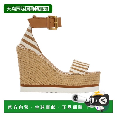 1h可退 香港直邮See By Chloe Glyn Espadrille条纹坡跟鞋 SB2615