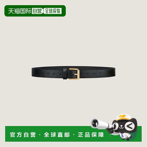 自营欧洲直邮Givenchy纪梵希 Voyou女士黑色亮面皮革长腰带