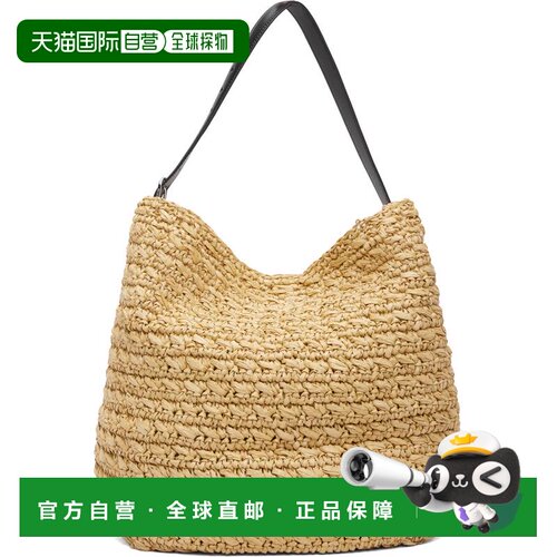 1h可退 香港直邮toteme 女士 驼色 Belted Paper Raffia 托特包 2