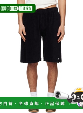 1h可退 香港直邮Courreges 男士 黑色 Spongy 运动短裤 126JSH068