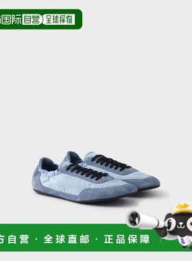 自营欧洲直邮Prada普拉达 Re-Nylon男士浅蓝色再生聚酯纤维丝印lo