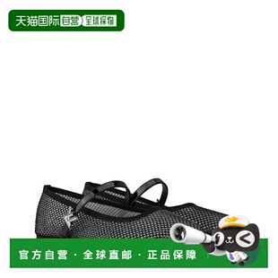 皮鞋 自营欧洲直邮LV路易威登 Romy女士黑色皮革镶嵌水钻芭蕾舞鞋