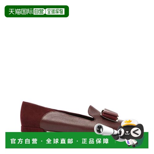 香港直邮Salvatore Ferragamo Hausen 10 蝴蝶结细节平底鞋 74104