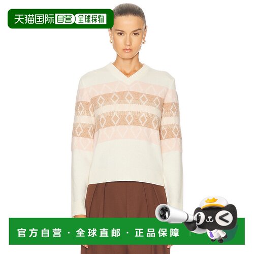 1h可退 香港直邮Moncler 盟可睐 女士 长袖V领毛衣 K20939D00002M