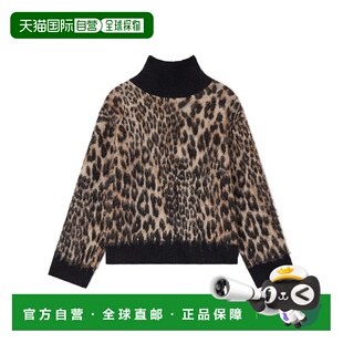 香港直邮Ganni K2666高领 豹纹套头衫