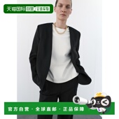 自营欧洲直邮Mango芒果 女士黑色无翻领西装 外套