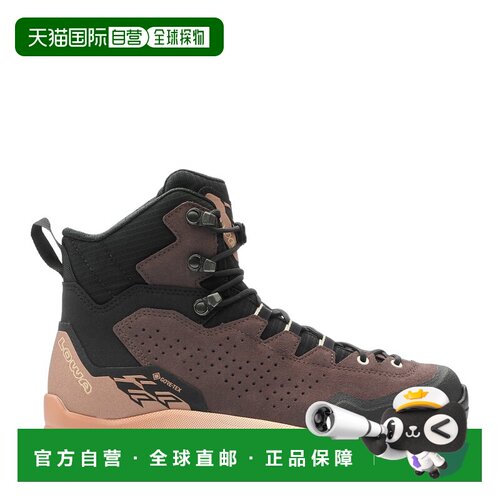 自营欧洲直邮LOWA Explorer女士复古粉/棕色皮革拼接徒步鞋