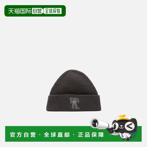 自营欧洲直邮Acne Studios 女士炭灰色美利奴羊毛针织帽