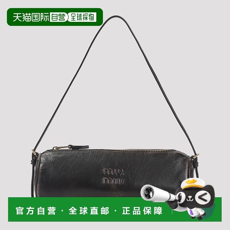 1h可退 香港直邮Miu Miu 缪缪 女士 徽标图案皮革单肩包 5NE851AF