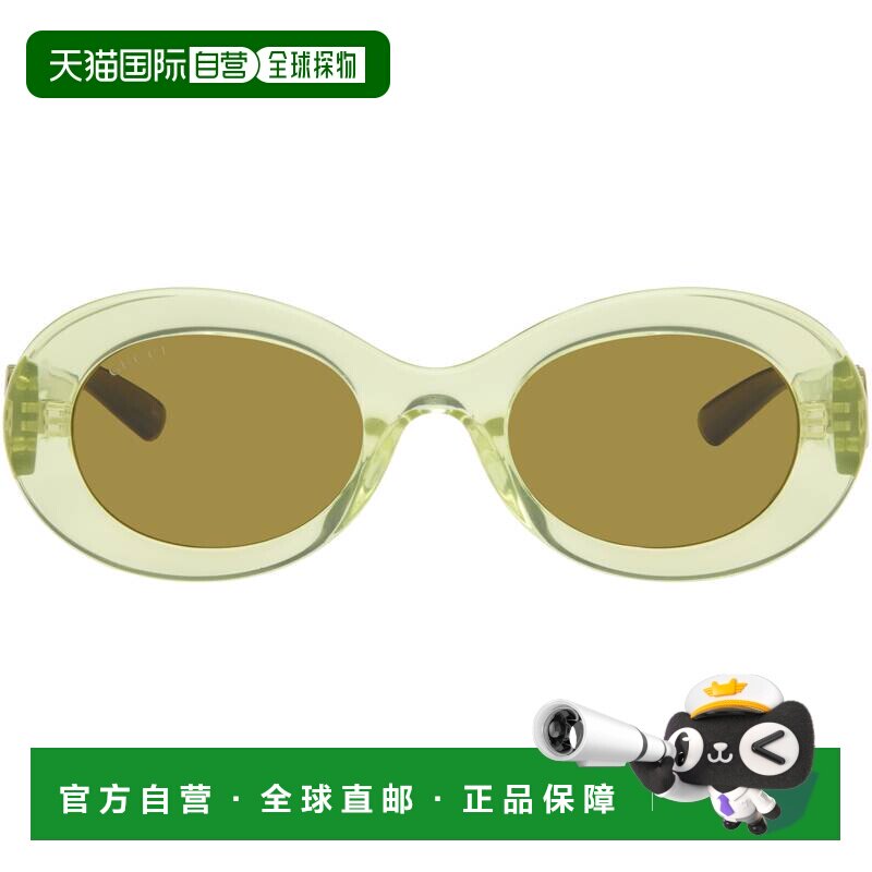 香港直邮Gucci 古驰 女士 绿色太阳镜 GG2026S004GREENGREENBROWN