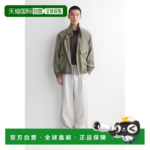 自营欧洲直邮COS 男士沙色绒面革麻底鞋