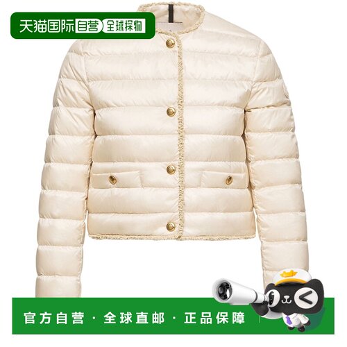 自营欧洲直邮MONCLER盟可睐 Fleurs女士米色聚酰胺绗缝短款羽绒服