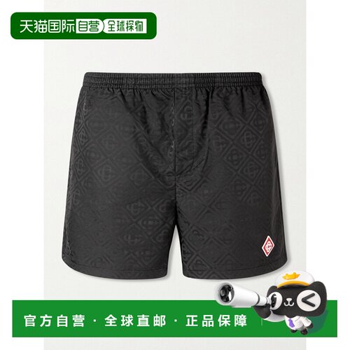 1h可退 香港直邮Casablanca 男士 直筒中长泳裤 MSP26TR22402BLAC