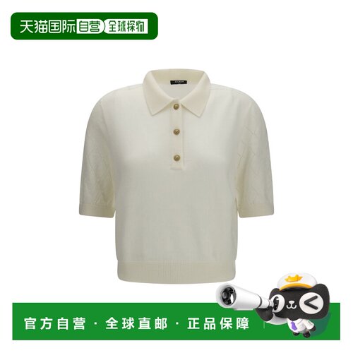 1h可退 香港直邮Balmain 巴尔曼 女士 羊毛复古纽扣Polo衫 HF1GB0