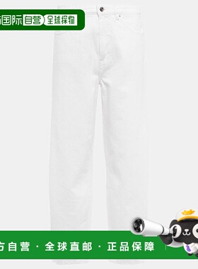 香港直邮TOT&Ecirc;ME 女士 barrel-leg 高腰牛仔裤 004162直筒裤