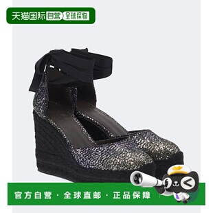 香港直邮MISSONI 米索尼 女士 Eva 亮珠片麻底坡跟鞋