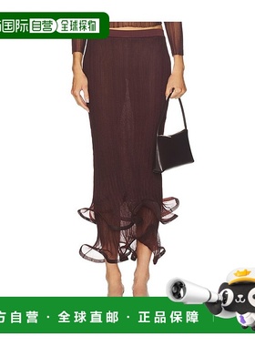 1h可退 香港直邮Simkhai 女士 Kelso 半身裙 1263016K brown棕色