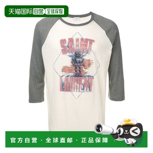 shirt 机器人logo图案T 553376YBCI2 Laurent 香港直邮Saint