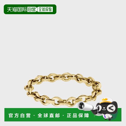 自营欧洲直邮HUGO BOSS雨果 Fiora女士金色不锈钢花瓣链手链