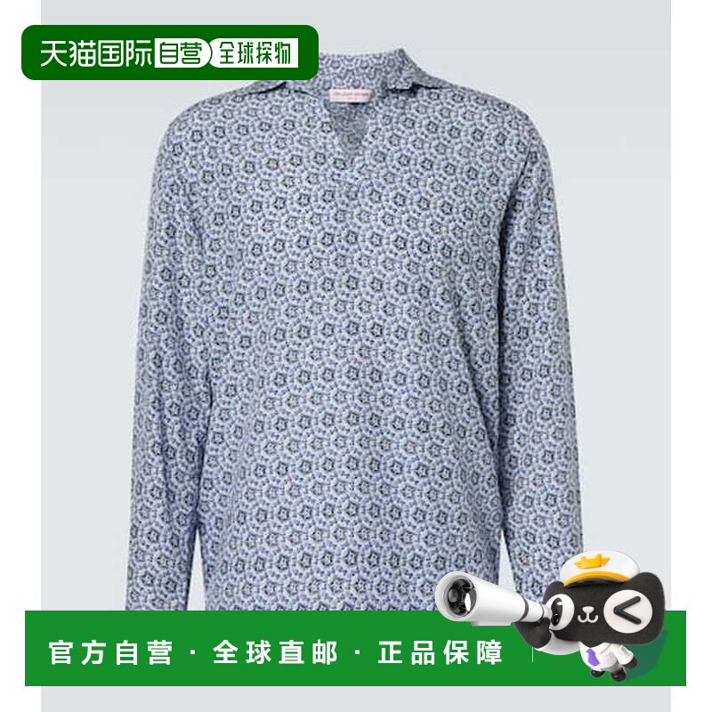 香港直邮Orlebar Brown 男士 Ridley 衬衫 blue蓝色 舒适时尚