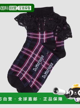 自营欧洲直邮DrMartens马丁大夫 Frill男女通用黑色有机棉袜