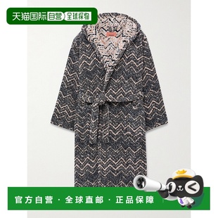 条纹棉质厚绒布提花连帽睡袍 男士 1D3AC 米索尼 香港直邮MISSONI