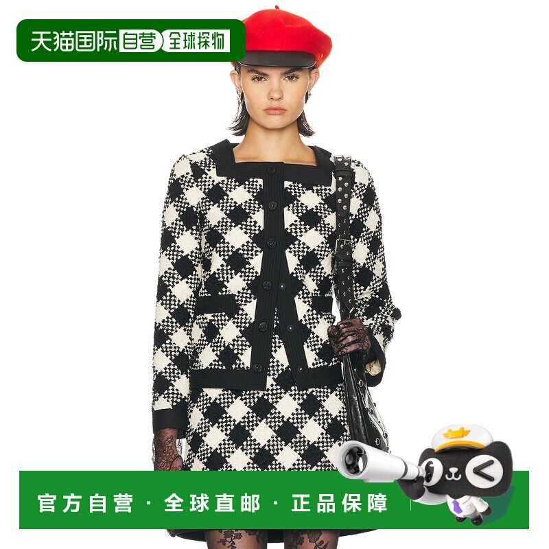 1h可退 美国直邮valentino 华伦天奴 女士 Damier 花呢夹克 8B3CE