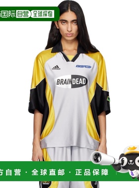 1h可退 香港直邮Adidas 女士 银色 & 黄色 Brain Dead 联名 T 恤