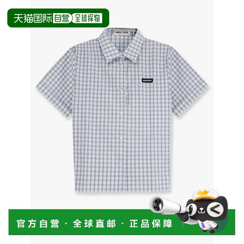 香港直邮Miu Miu 缪缪 女士 Madras 棉质衬衫 MK1959SOOO196L