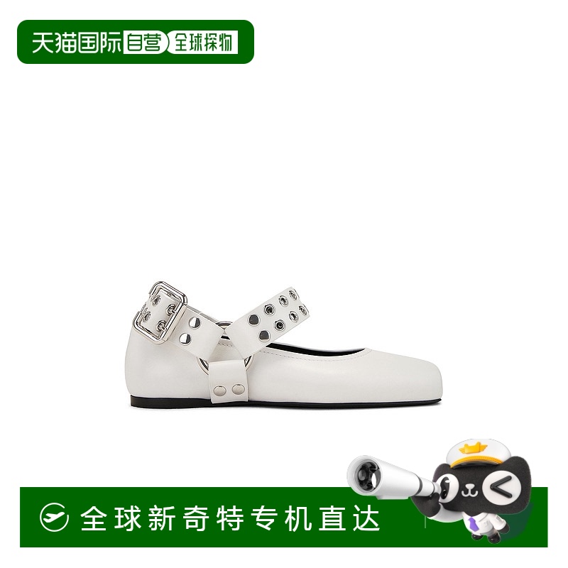 1h可退 香港直邮Alaia 女士 芭蕾平底鞋 3A041CK290 white白色 舒