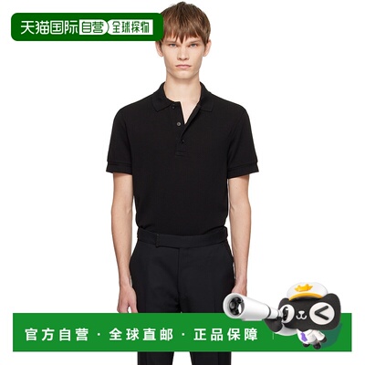 香港直邮Tom Ford 汤姆 福特 男士 黑色 Piquet Polo 衫 JPS011JM