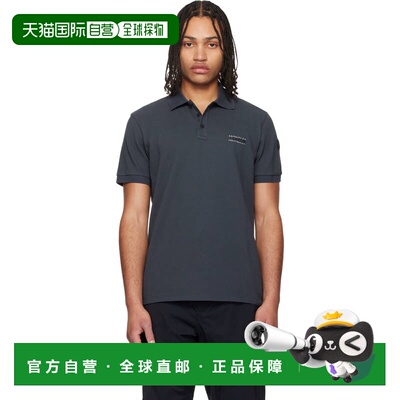 香港直邮Moncler 盟可睐 男士 灰色 Matt Black Logo Polo 衫 L10