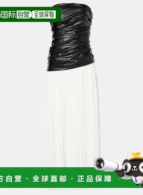 1h可退 香港直邮Simkhai 女士 Arie 抹胸仿皮中长连衣裙