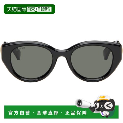 1h可退 香港直邮Gucci 古驰 女士 黑色 Low Nose Bridge Fit 太阳