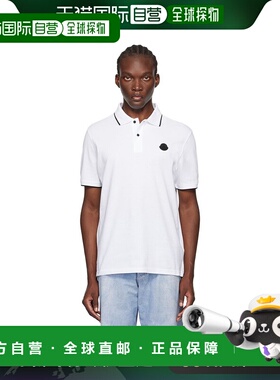 香港直邮Moncler 盟可睐 男士 白色贴饰 Polo 衫 J20918A00012899