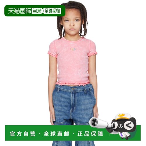 香港直邮Diesel 迪赛 女童 粉色 Tailia 儿童 T恤童装 J02579KYA0