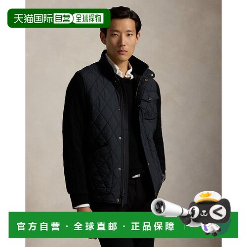 自营欧洲直邮Ralph Lauren拉夫劳伦 Beaton男士黑色聚酯纤维绗缝
