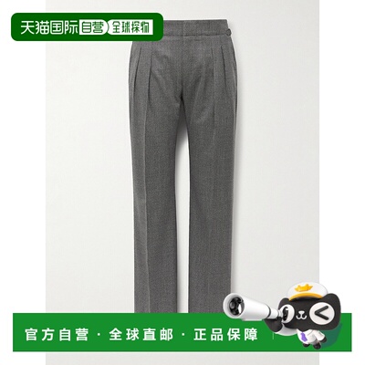 香港直邮Tom Ford 汤姆 福特 男士 Birdseye 直筒褶裥羊毛西装直
