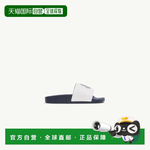欧洲直邮MONCLER盟可睐 Petit Basile儿童白色/蓝色弹性纤维凉鞋