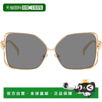 1h可退 香港直邮versace 范思哲 女士 金色 Medusa 太阳镜 0VE228