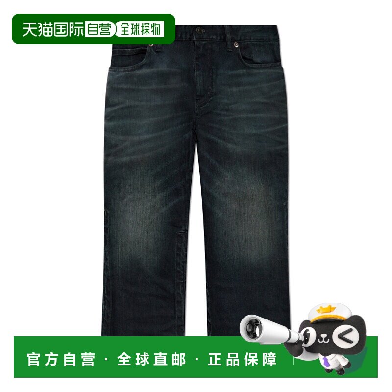香港直邮Balenciaga 腰带环牛仔短裤 809619TRW64【付后1h可退】