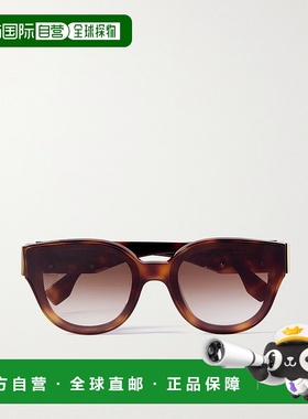 1h可退 香港直邮Fendi 芬迪 女士 First D形框精饰龟甲色醋纤太阳