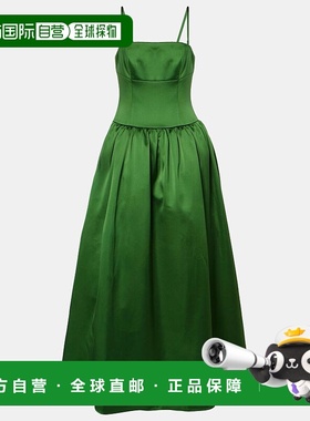 1h可退 香港直邮Self-Portrait 女士 缎面长款连衣裙 green绿色