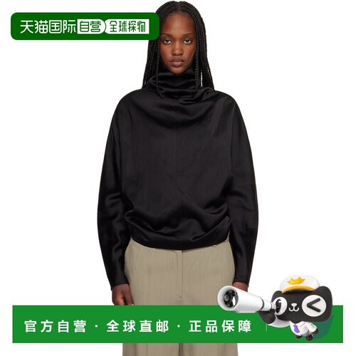 1h可退 香港直邮toteme 女士 TOTEME 黑色垂领上装 262WRT0738FB0