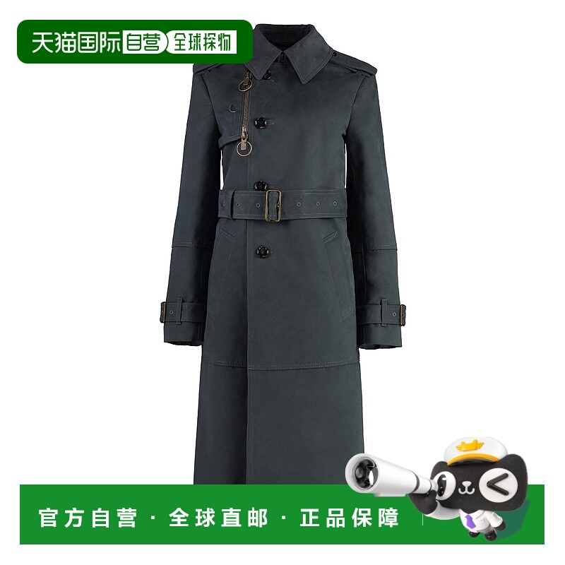 香港直邮Burberry 巴宝莉 女士 ASH-COLOURED 长款棉质尼龙风衣 8