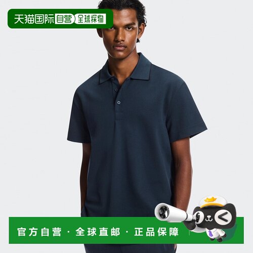 自营欧洲直邮On昂跑 Courtside男士深蓝色棉混纺Polo衫短袖男装