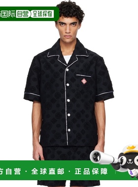 1h可退 香港直邮Casablanca 男士 黑色 Towelling Monogram 短袖