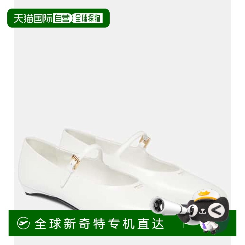 1h可退 香港直邮Prada 普拉达 女士 皮质玛丽珍平底鞋 white白色
