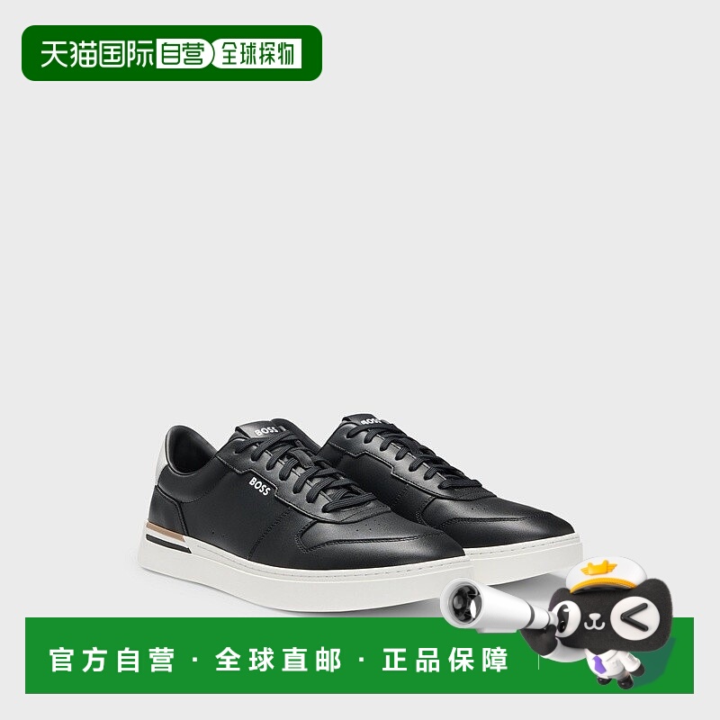 自营欧洲直邮HUGO BOSS雨果BOSS BLACK 皮革标志性条纹男鞋运动鞋