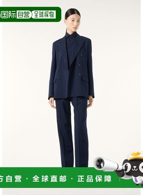 自营欧洲直邮Loro Piana 女士深蓝色羊毛西服外套西装